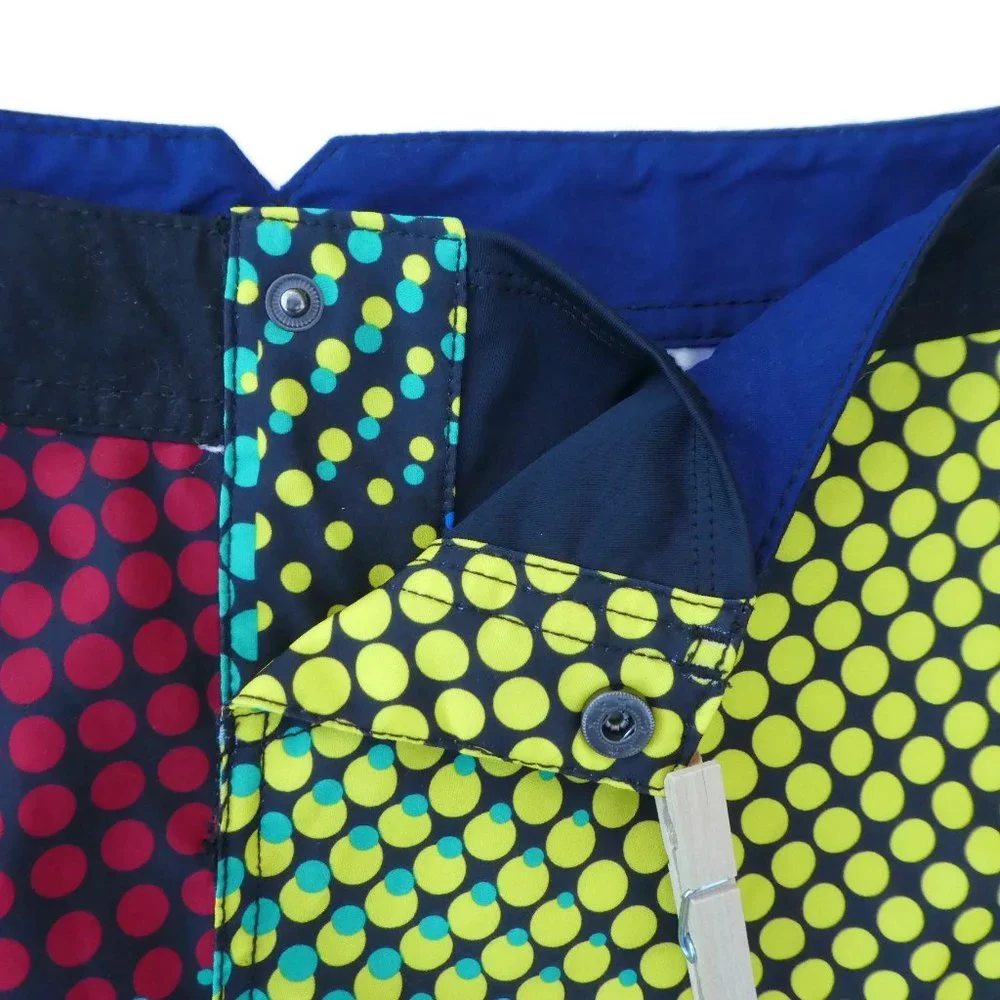 Roxy Shorts Surfer Coconut Girl Yellow Red Black Polka Dot Retro Psychedelic M